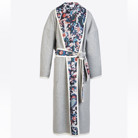TANYA TAYLOR Cadence Belted Coat Reversible Gray & Floral Plus Sz 1X-3X - Picture 7 of 7